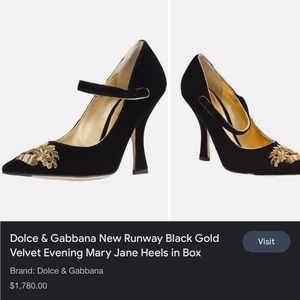 Dolce & Gabbana New Runway Black Gold
Velvet Size 41 italy